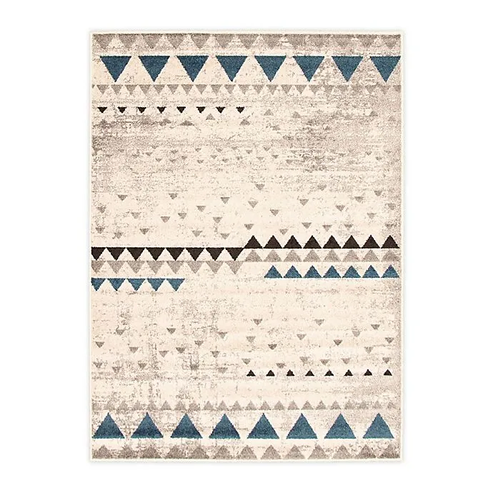 New ECARPETGALLERY Remi (4x6) inch Indoor/Outdoor Area Rug in Ivory/Blue