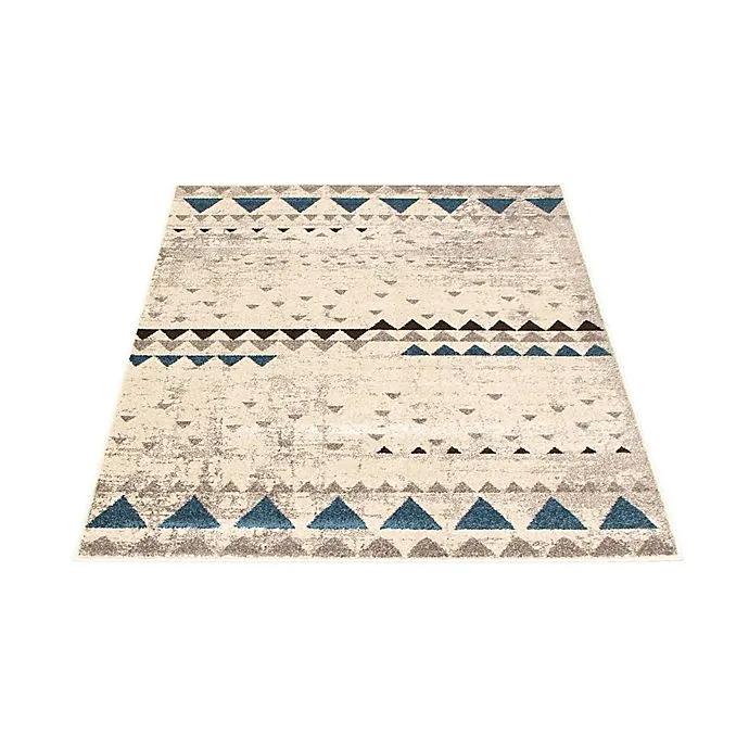 New ECARPETGALLERY Remi (4x6) inch Indoor/Outdoor Area Rug in Ivory/Blue