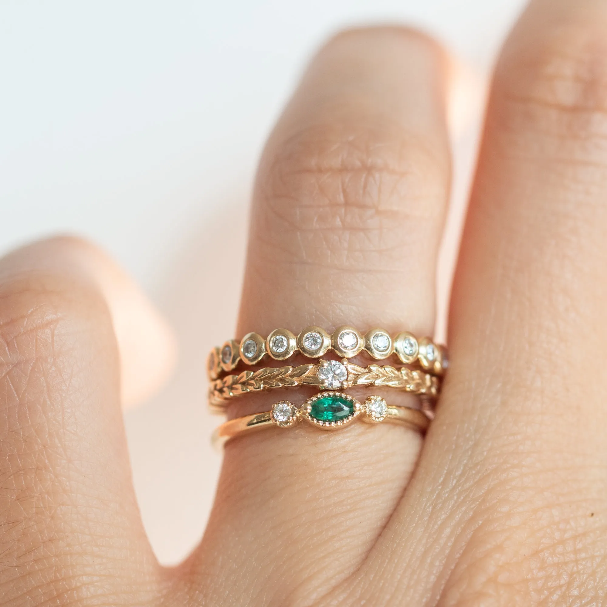 Nokes Emerald Three Stone Ring