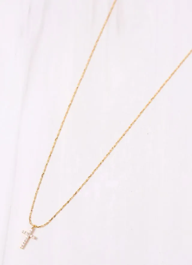 Nouwen CZ Cross Necklace GOLD