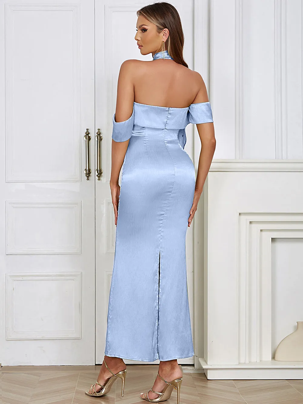 Off Shoulder Sleeveless Temperament Maxi Bodycon Dress HB0190