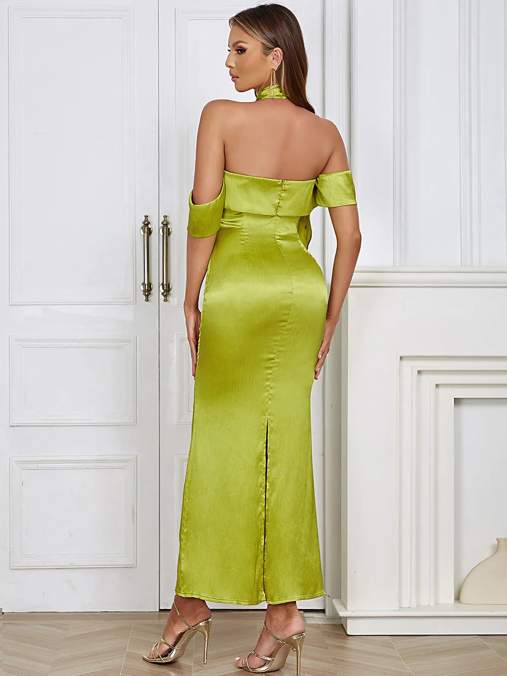 Off Shoulder Sleeveless Temperament Maxi Bodycon Dress HB0190