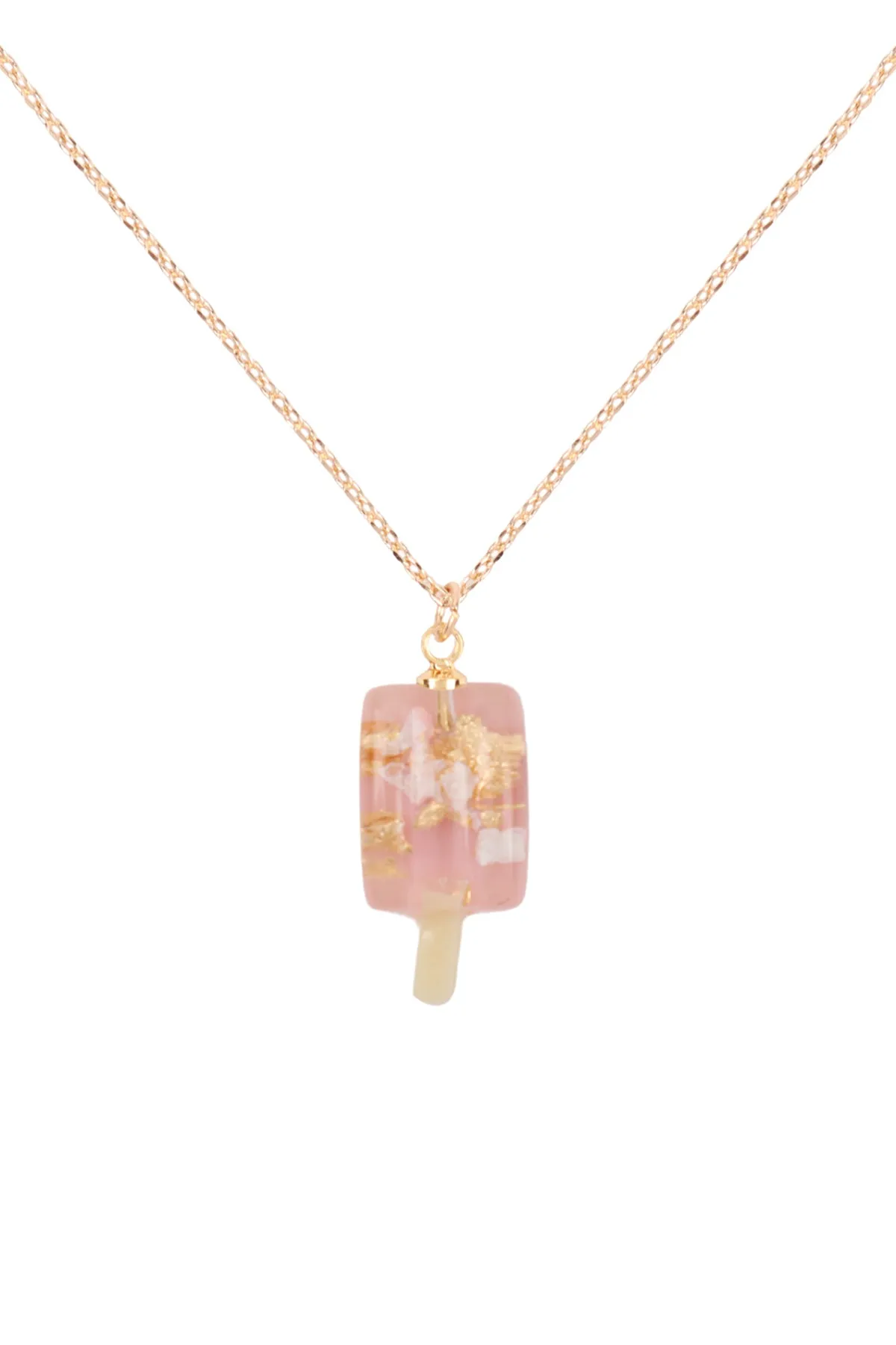 ONA936 - POPSICLE EPOXY PENDANT BRASS NECKLACE
