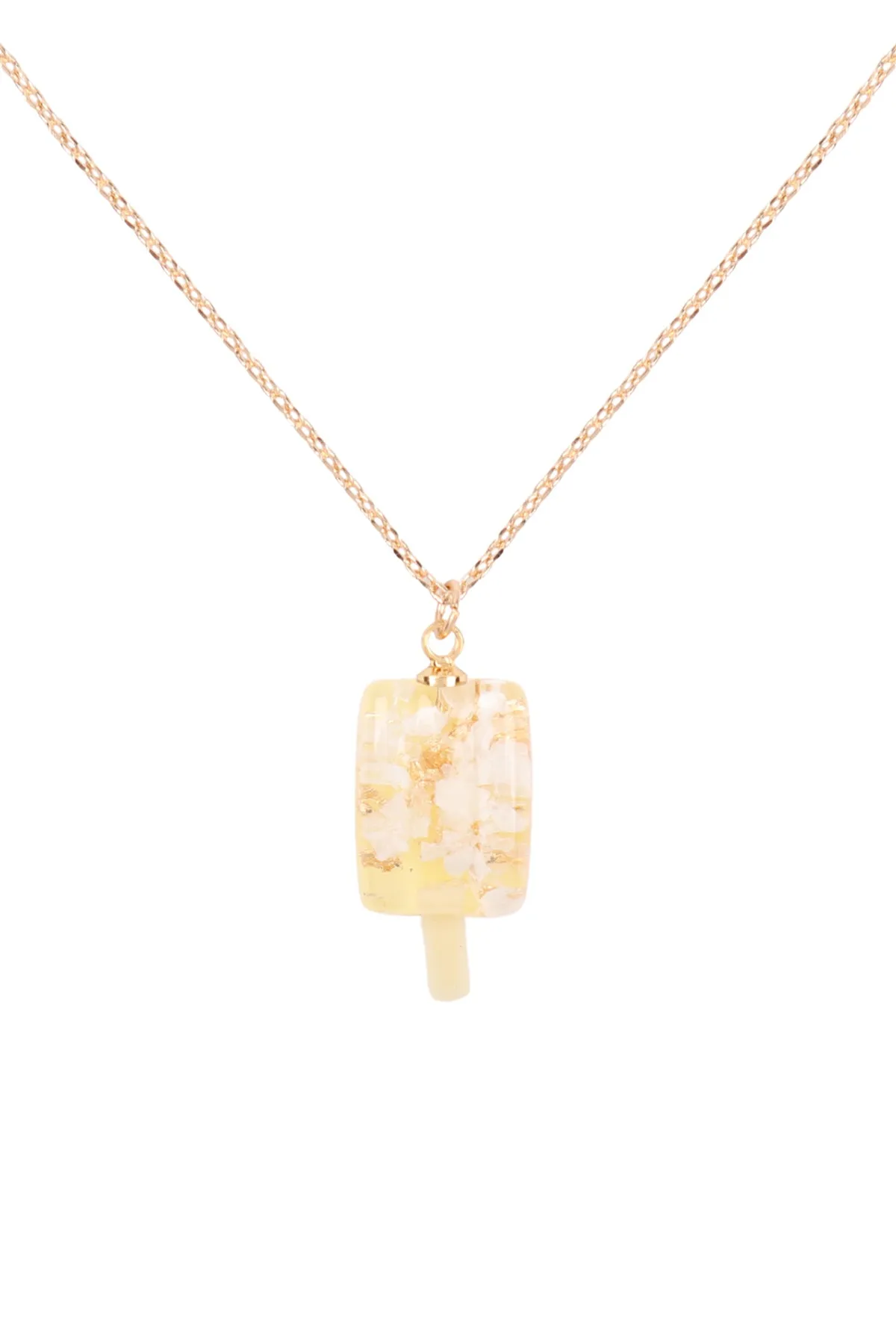ONA936 - POPSICLE EPOXY PENDANT BRASS NECKLACE