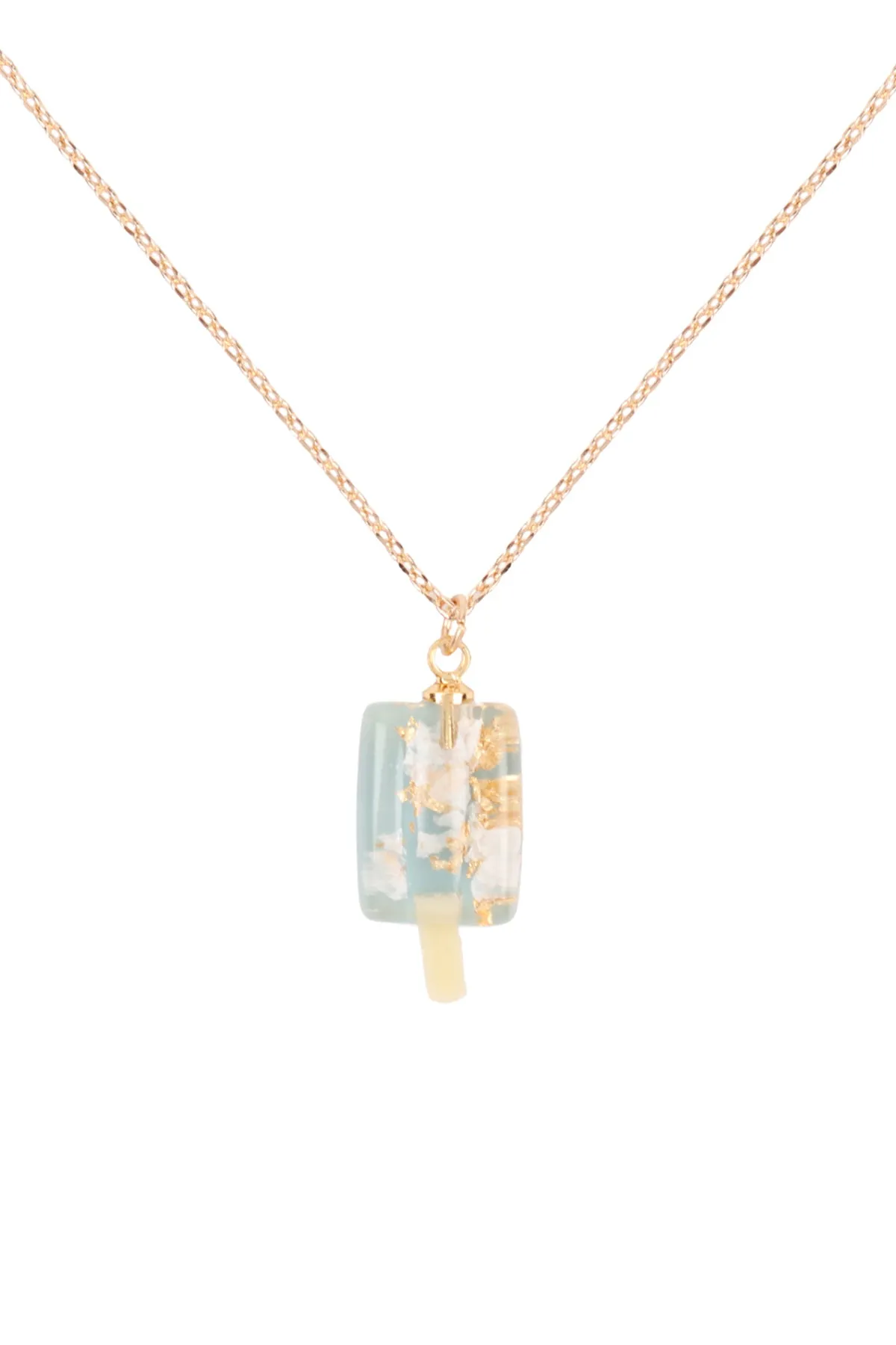 ONA936 - POPSICLE EPOXY PENDANT BRASS NECKLACE