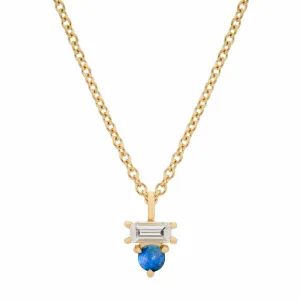 Opal & Diamond Baguette Necklace