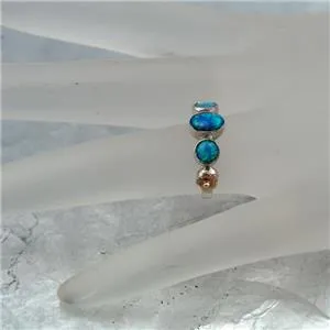 Opal Ring 9k Rose Gold 925 Silver  5,6,7,8,9  Handmade Hadar Designers  (I r355)y5