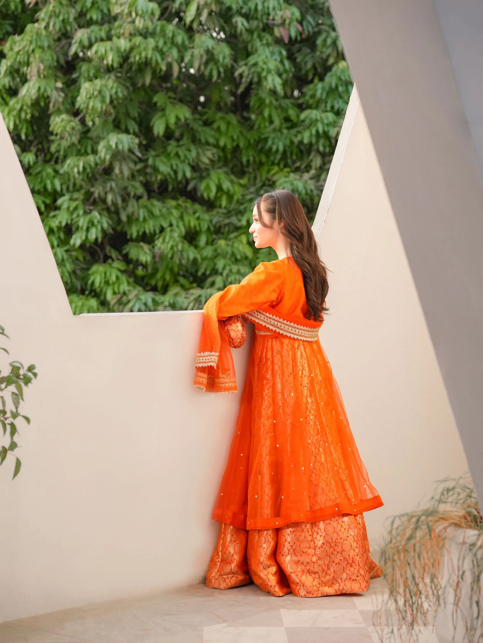Orange Andrakha Frock