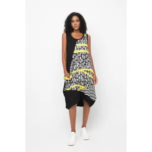 Ozai N Ku Dress, Black/Yellow/White S/M