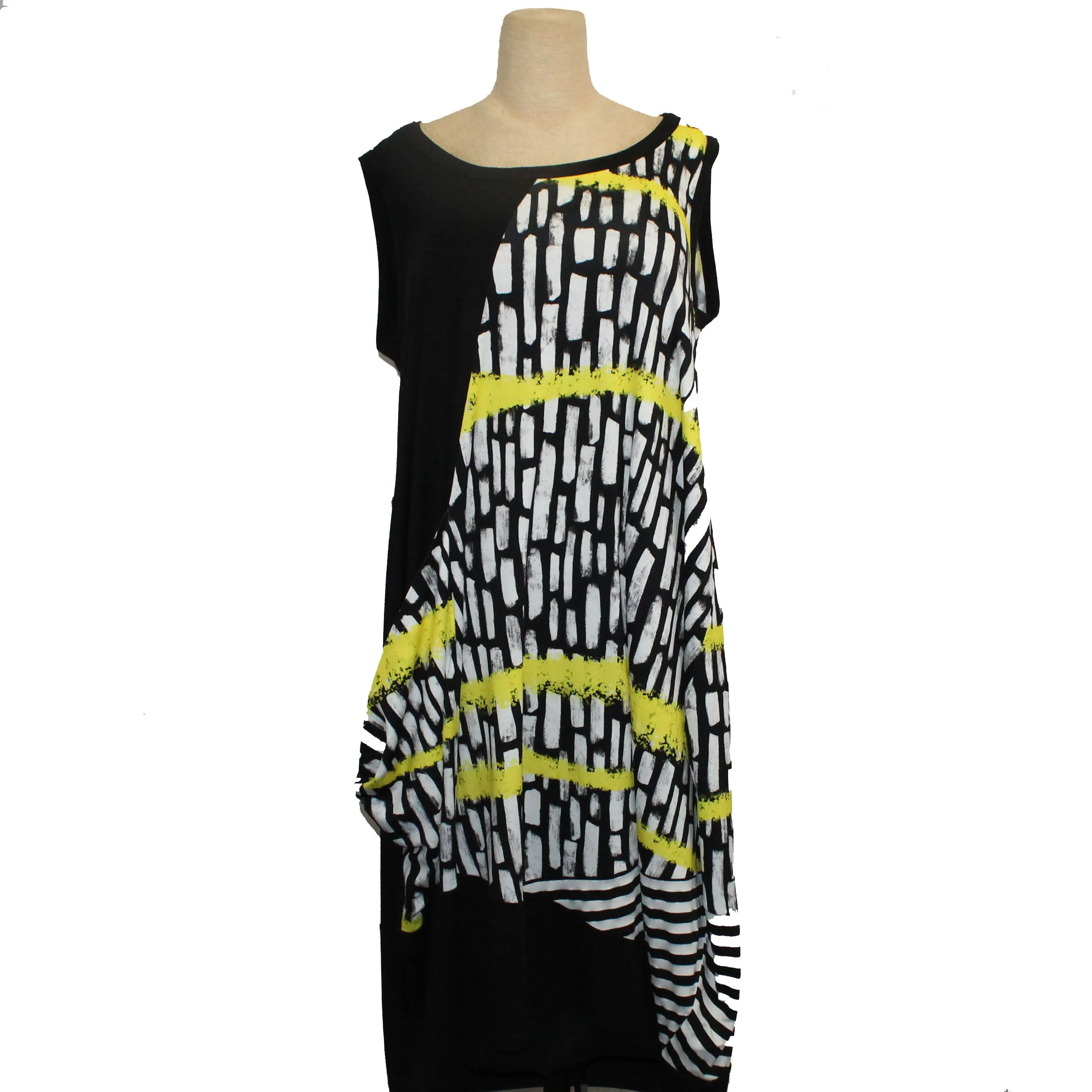 Ozai N Ku Dress, Black/Yellow/White S/M