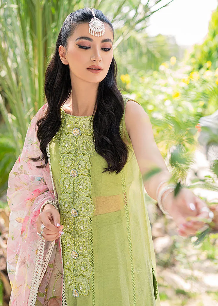 Pakistani Green Net Organza Salwar Kameez Dupatta Suit