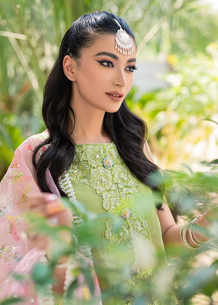 Pakistani Green Net Organza Salwar Kameez Dupatta Suit