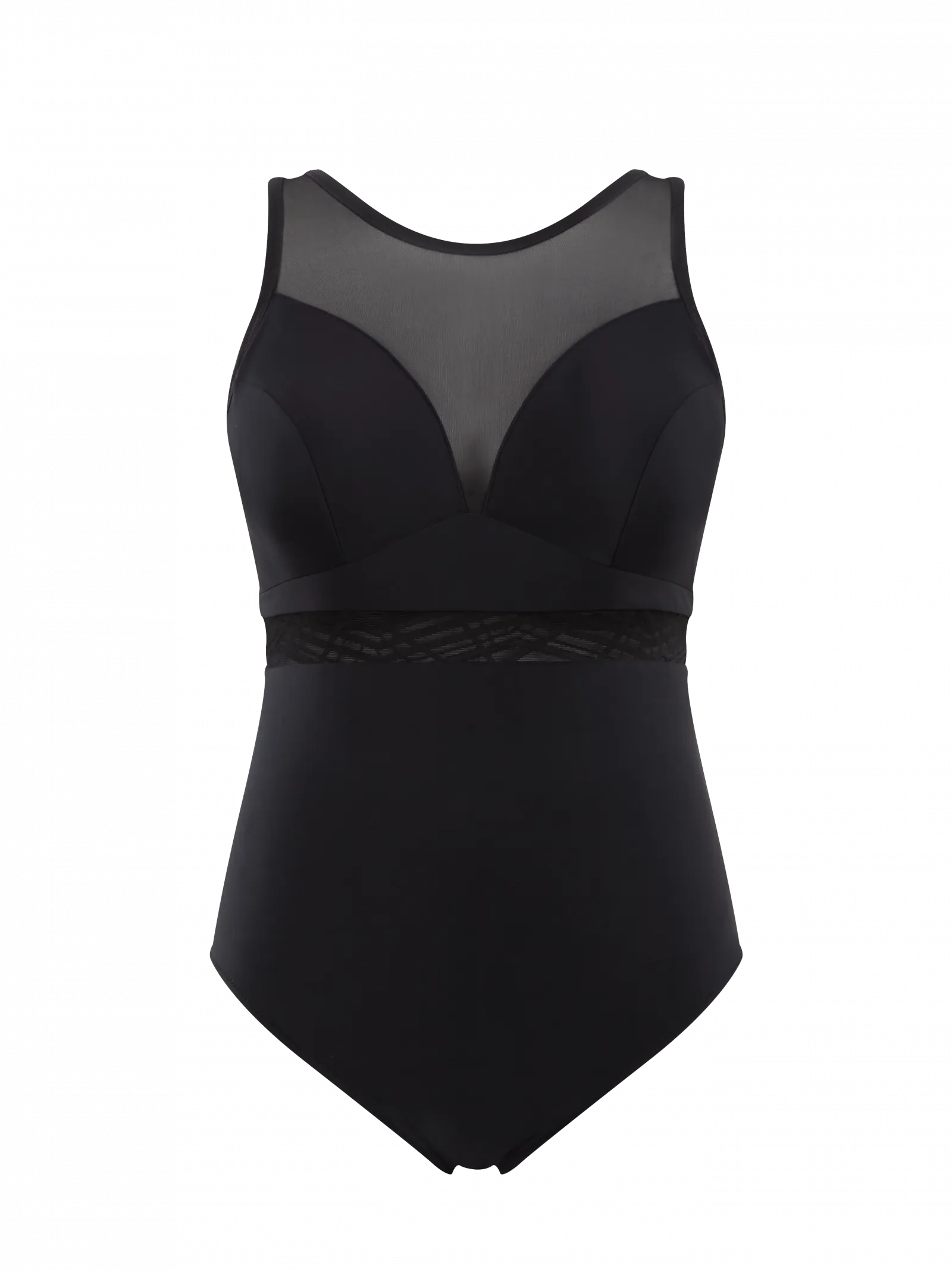 PANACHE - ONYX CHIC PLUNGE SWIMSUIT IN NOIR