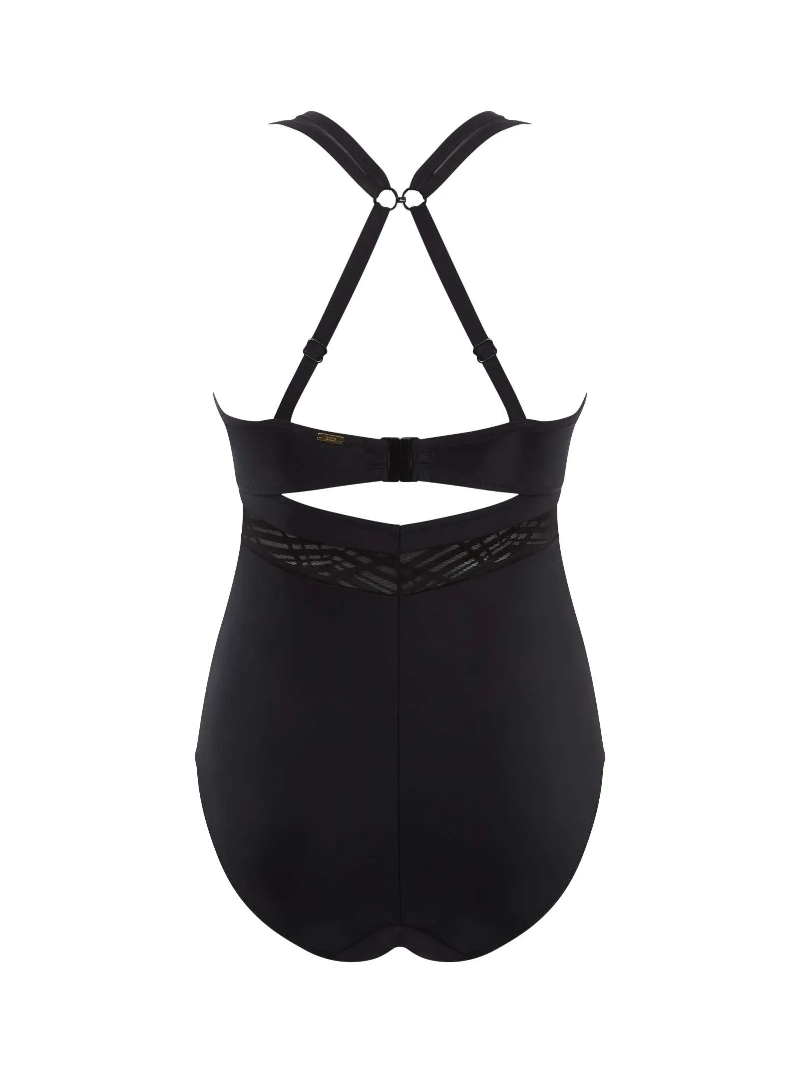 PANACHE - ONYX CHIC PLUNGE SWIMSUIT IN NOIR