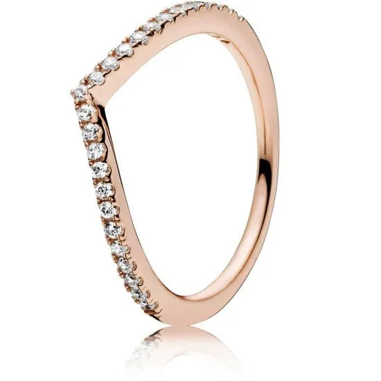 Pandora Rose Sparkling Wishbone Ring