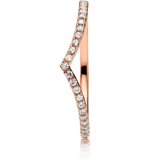 Pandora Rose Sparkling Wishbone Ring