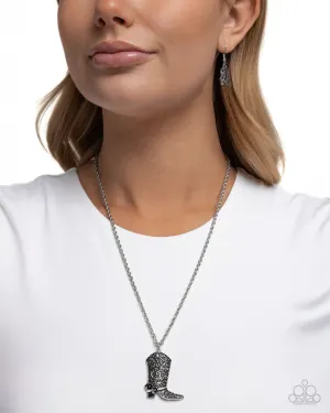 Paparazzi Blazing Boot - Black Necklace