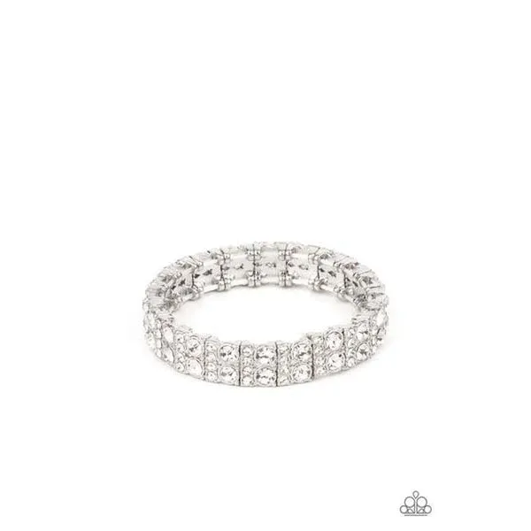 Paparazzi Mic Dropping Drama - White Bracelet