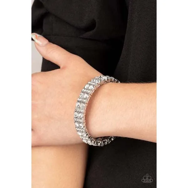 Paparazzi Mic Dropping Drama - White Bracelet