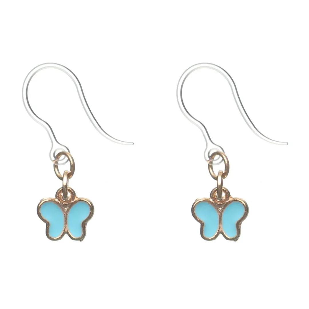 Pastel Butterfly Dangles Hypoallergenic Earrings for Sensitive Ears Made with Plastic Posts