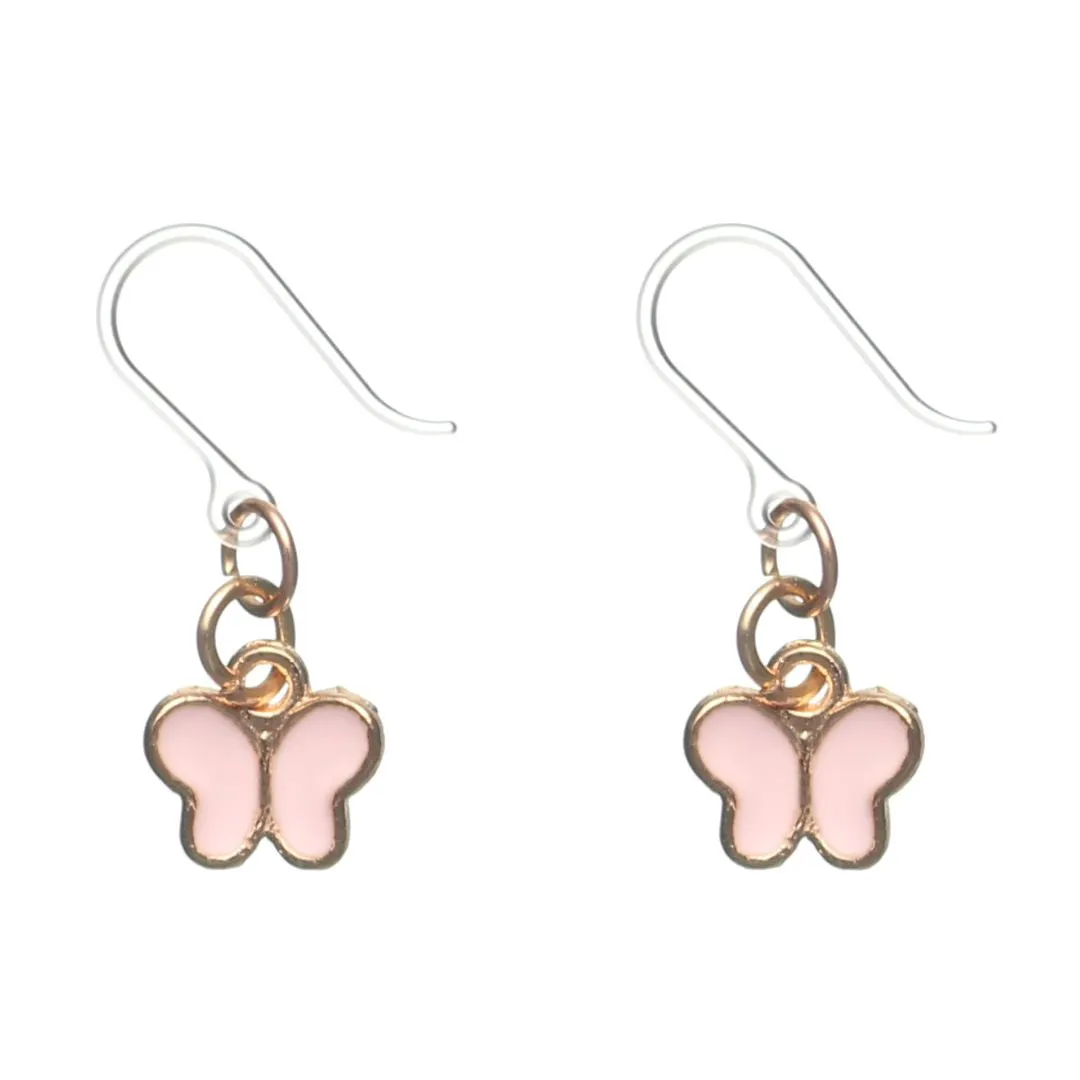 Pastel Butterfly Dangles Hypoallergenic Earrings for Sensitive Ears Made with Plastic Posts