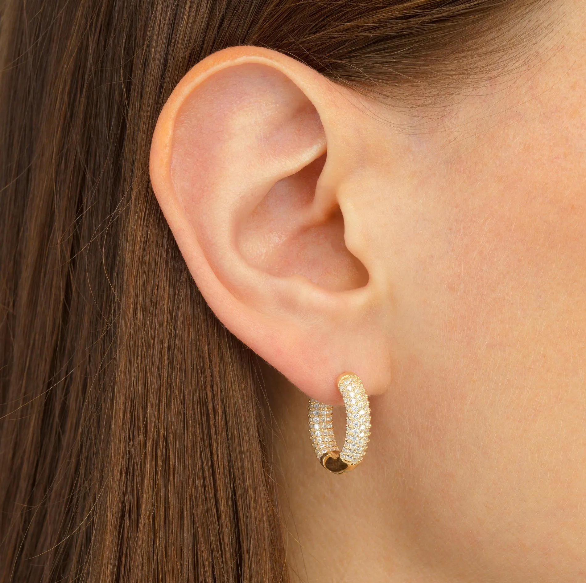 Pavé Small Hoop Earring