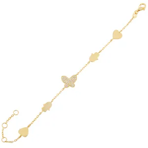 Pavé X Solid Multi Charms Bracelet