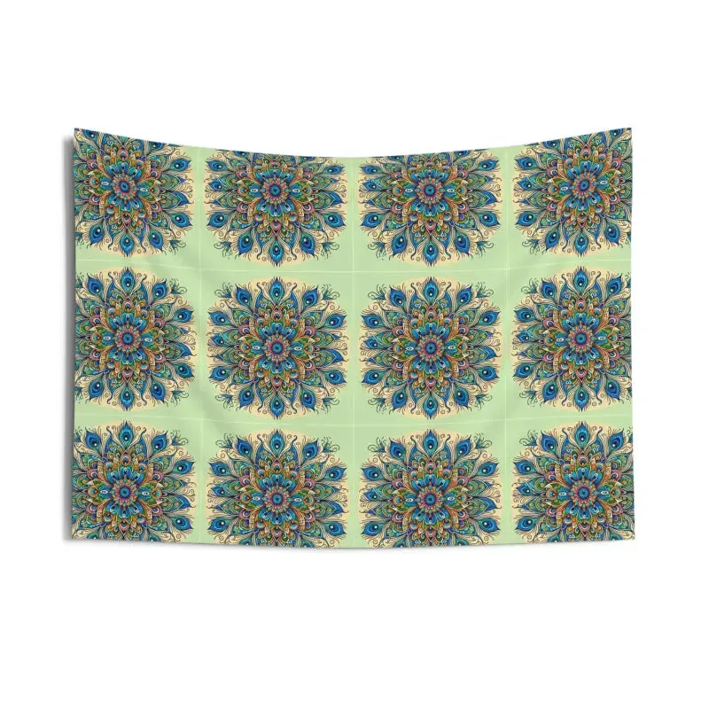 Peacock Feathers Pattern Polyester Indoor Wall Tapestry