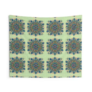 Peacock Feathers Pattern Polyester Indoor Wall Tapestry