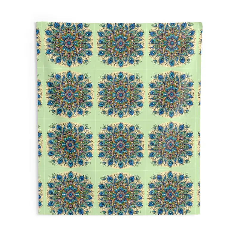 Peacock Feathers Pattern Polyester Indoor Wall Tapestry