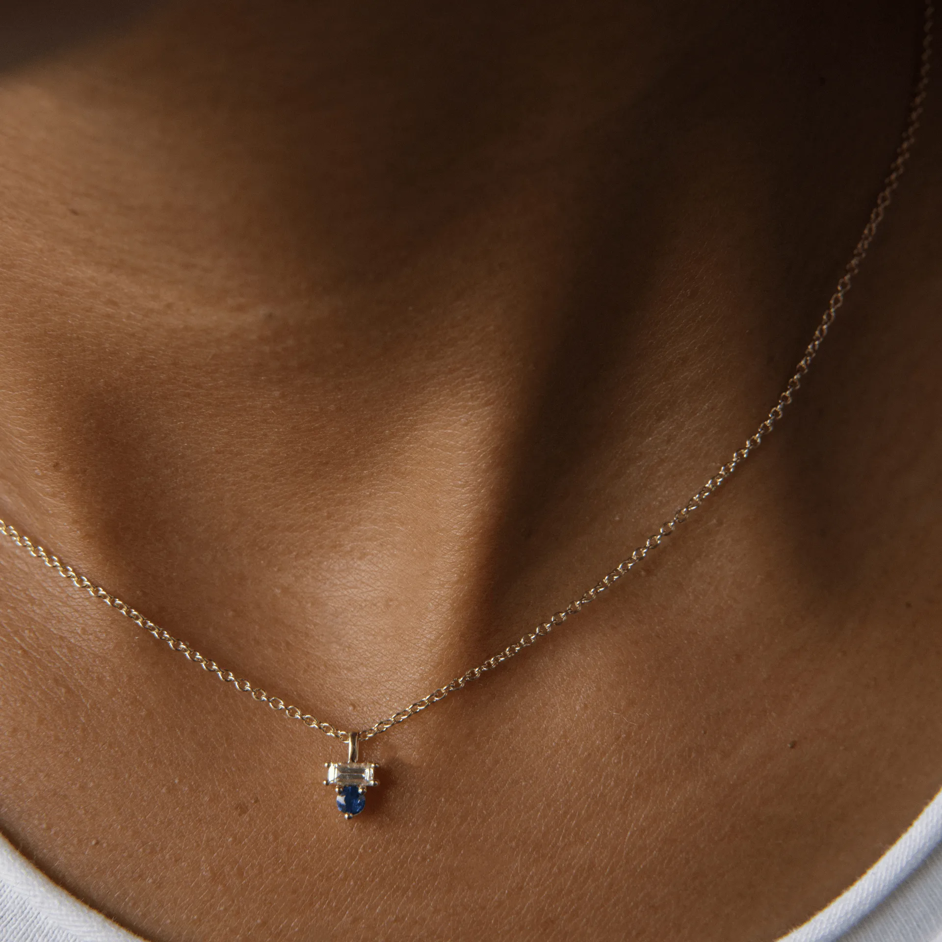 Peridot & Diamond Baguette Necklace