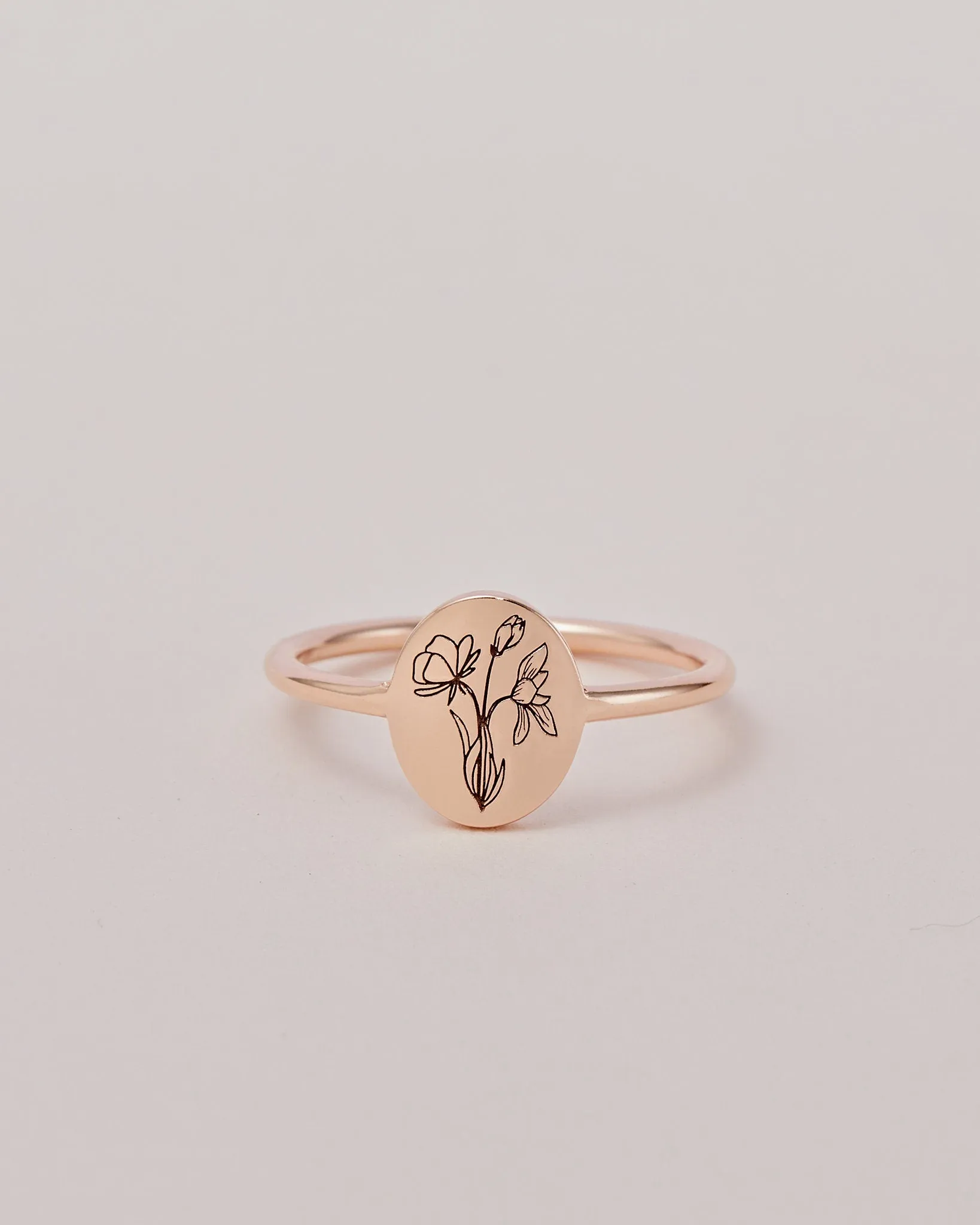 Personalized WildFlower Ring | Custom Dainty Ring | Everyday Statement Ring | Stacking Ring | Minimalist Stacking Ring | Engraved Ring