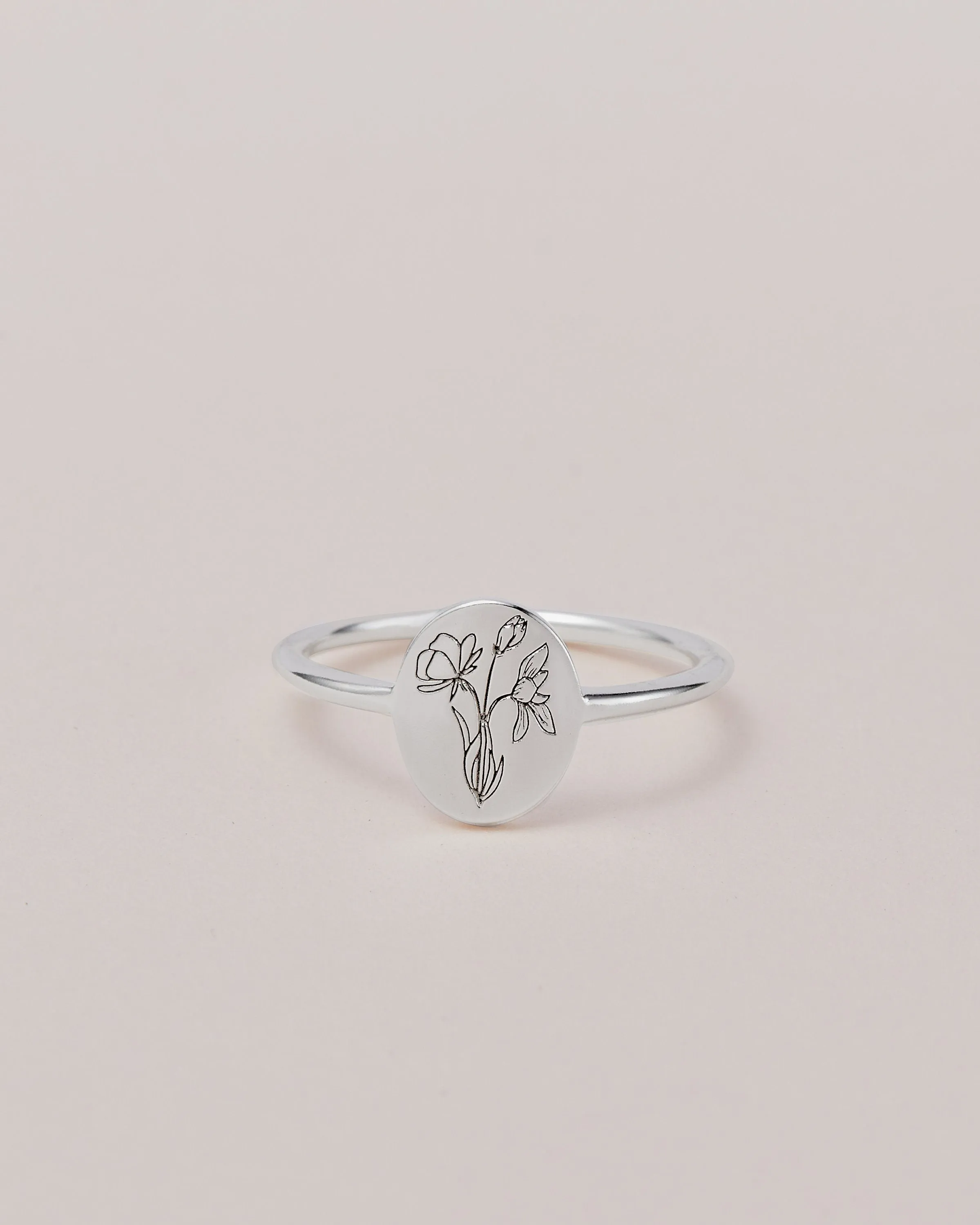 Personalized WildFlower Ring | Custom Dainty Ring | Everyday Statement Ring | Stacking Ring | Minimalist Stacking Ring | Engraved Ring