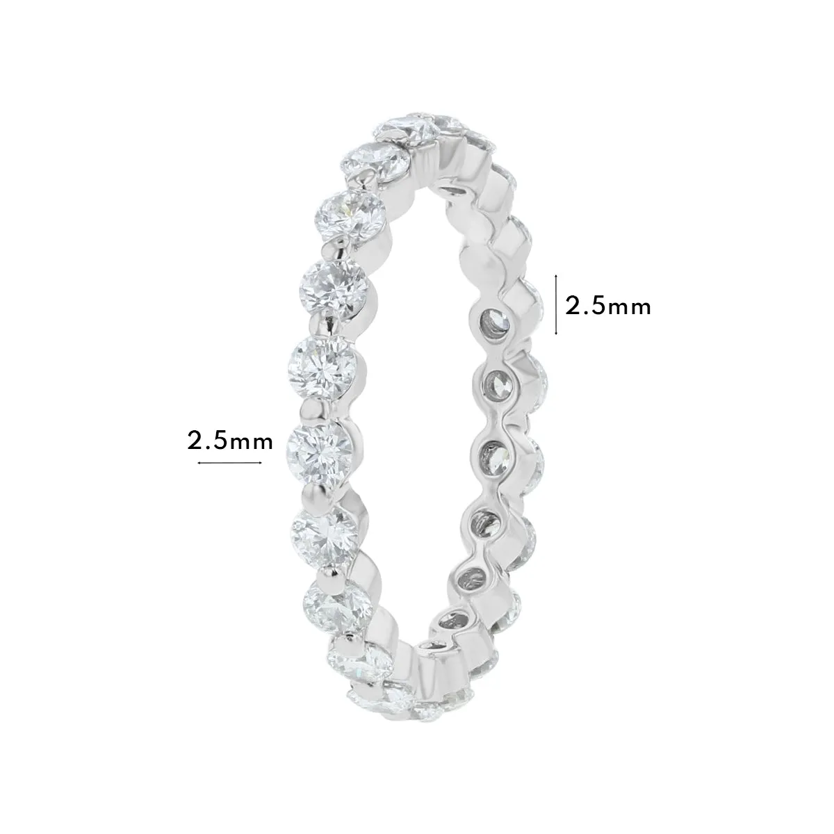 Petite Single Prong Diamond Eternity Ring