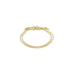 PILGRIM GOLD ROWAN CRYSTAL 2 IN 1  BRACELET