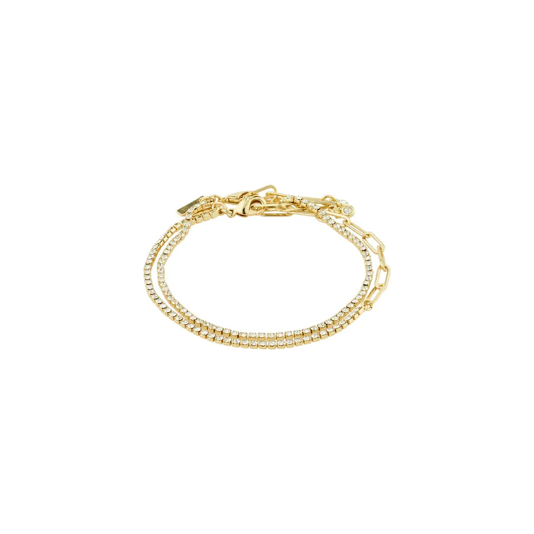 PILGRIM GOLD ROWAN CRYSTAL 2 IN 1  BRACELET