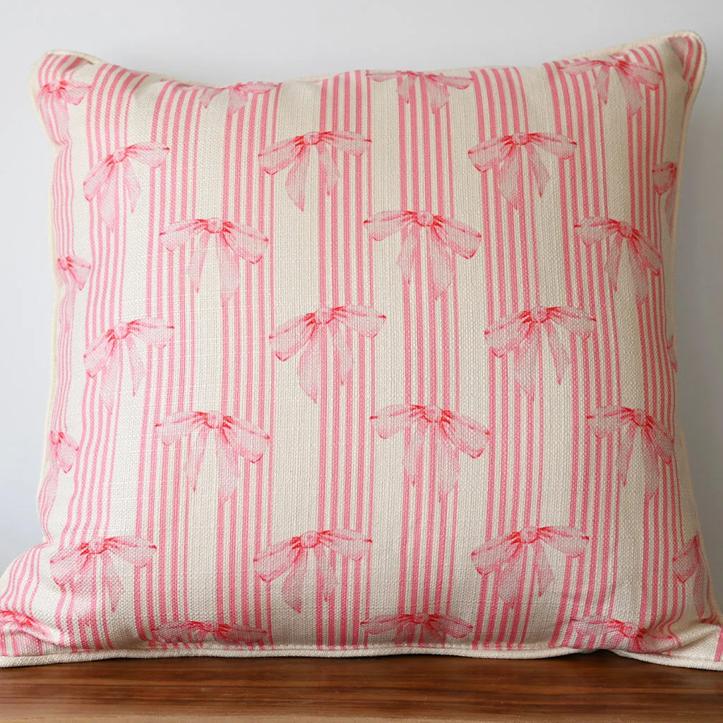 Pink Bow Pattern Oversized Square Pillow