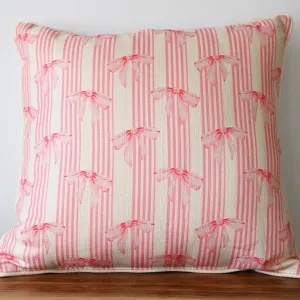Pink Bow Pattern Oversized Square Pillow