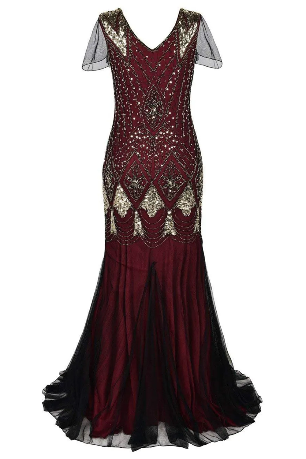 Pink Long Sequin 1920s Dress