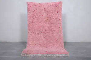 Pink Moroccan Rug - 2.2 x 3.8 Feet | Handmade Berber Wool