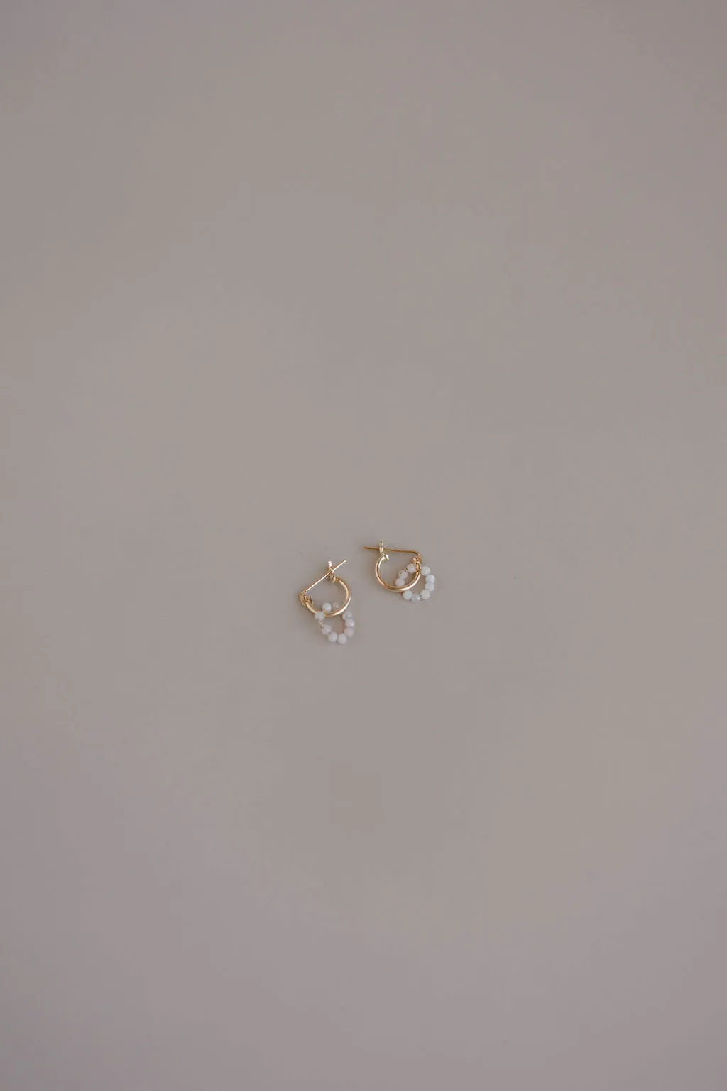 Pink Opal Hoop Earrings