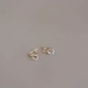 Pink Opal Hoop Earrings