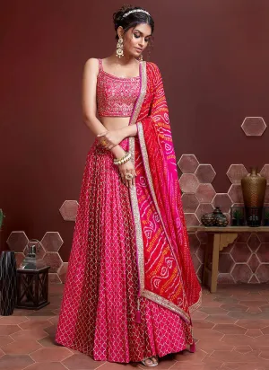 Pink Two Tone Stylish Lehenga Choli