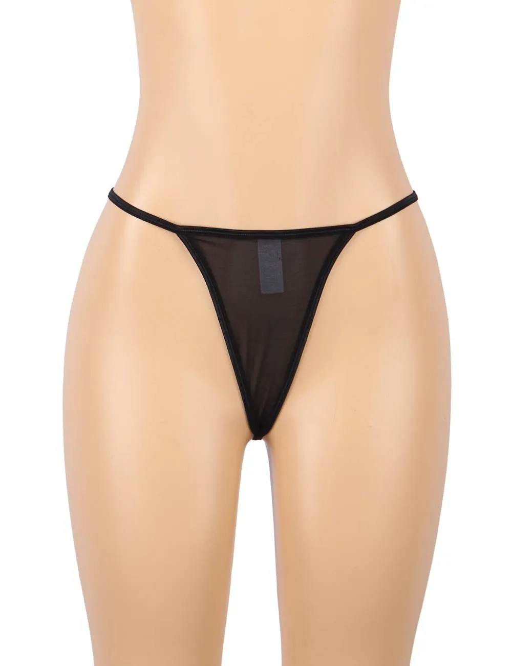 Plus Size Black Sexy Floral Lace Garter Panty