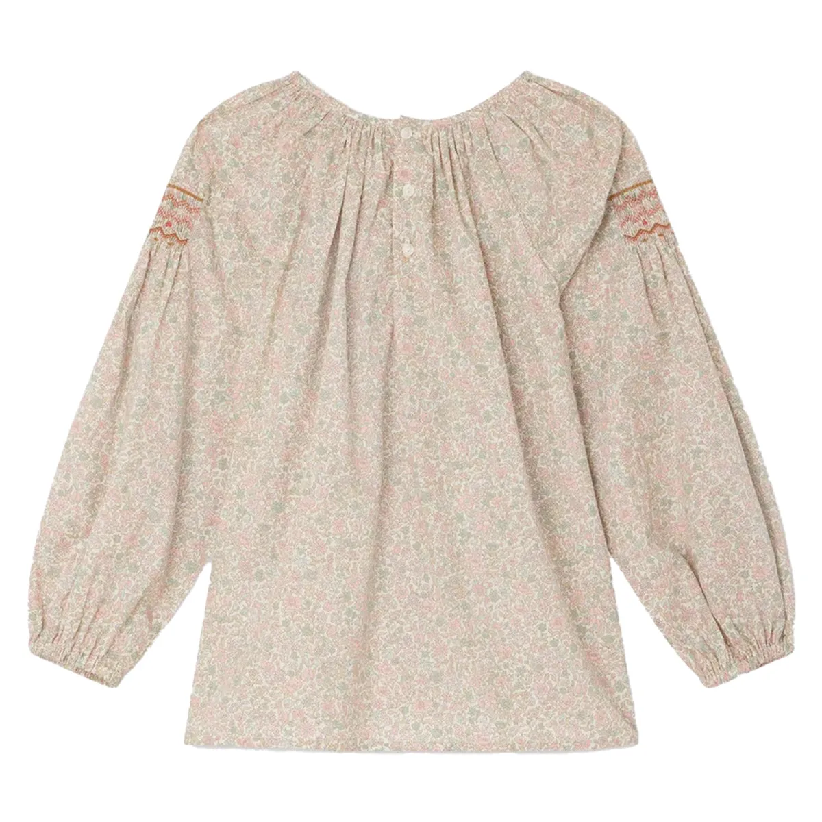Poldie Pink Floral Smocked Blouse