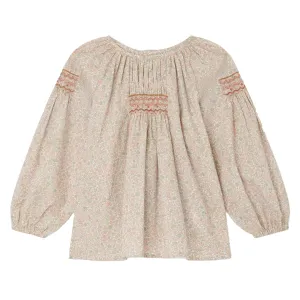Poldie Pink Floral Smocked Blouse