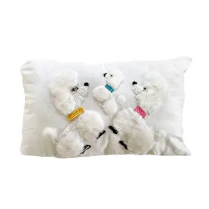Poodle Embroidery Pillow