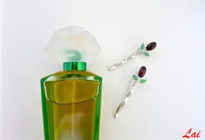 Quirky garnet and chrysoprase hair clip