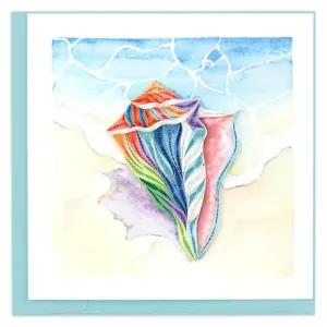 Rainbow Conch Shell Quilling Card