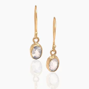 Rainbow Moonstone Gold Earrings